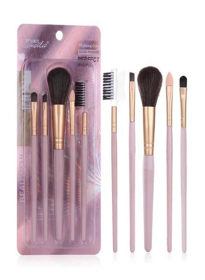 BANIRA Face & Eye Synthetic Bristle Makeup Brush Set Of 6PCS MULTICOLOR - Image 1