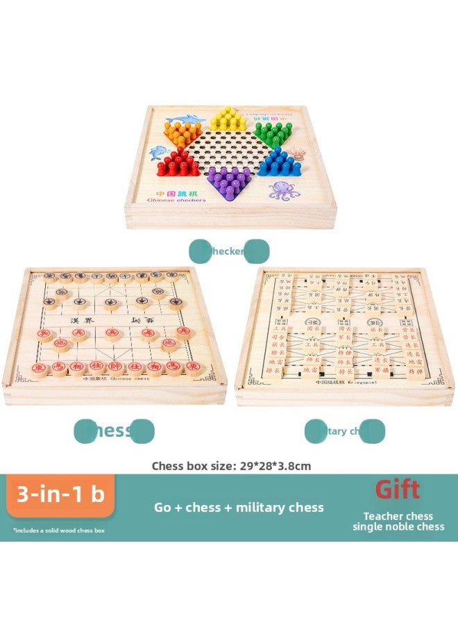 Puzzle Desktop Game Toy Gobang Multifunctional Wooden Seven-in-One Flying Chess Checkers Children's Toy