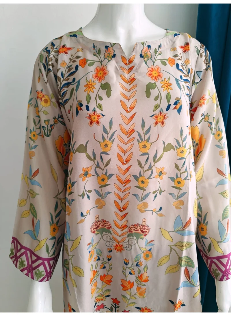 Bazm-A Fashion Atelier  GREYORANGE Women's Floral Print 2-Piece Kurta Set - Viral 2054 for Women | Best Price UAE