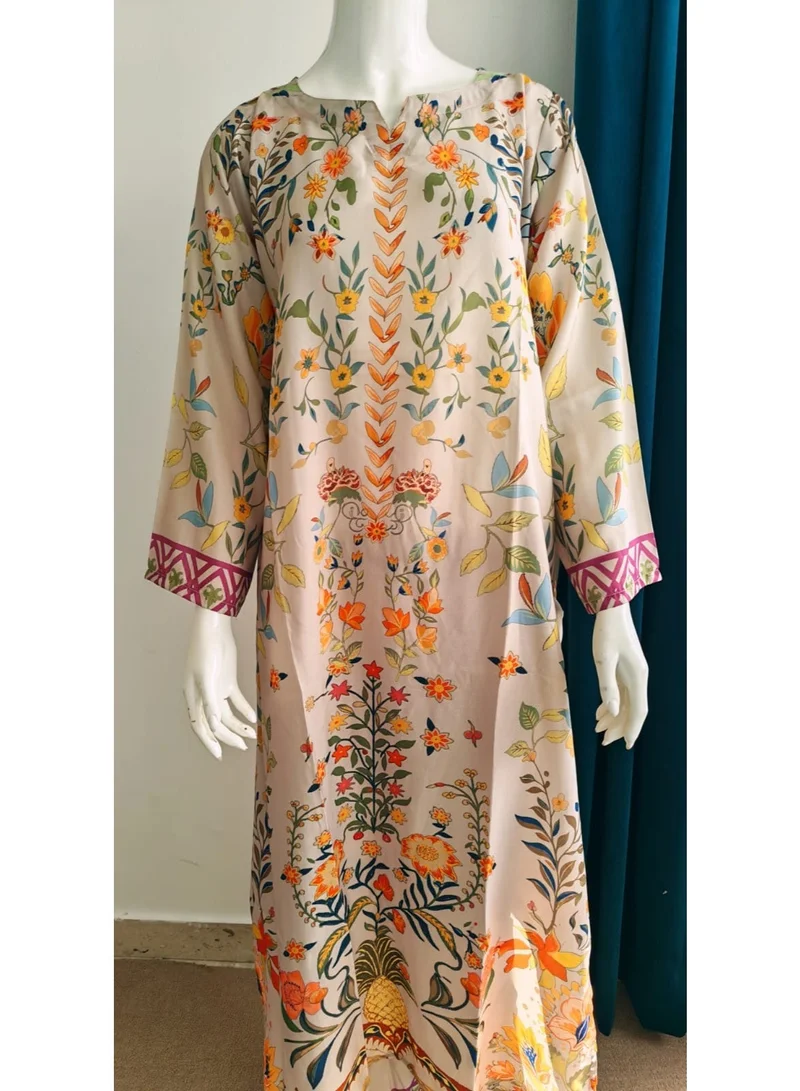 Bazm-A Fashion Atelier  GREYORANGE Women's Floral Print 2-Piece Kurta Set - Viral 2054 for Women | Best Price UAE