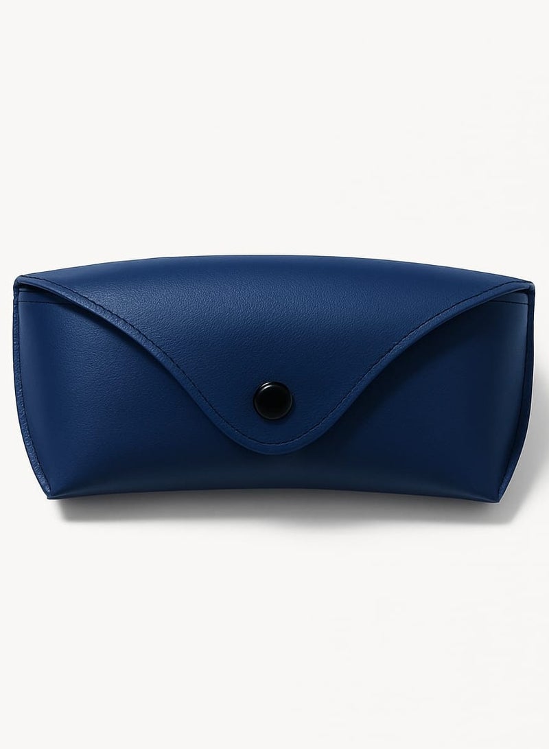 1 Piece Blue PU Leather Glasses Case – Unisex Eyewear Holder with on Closure, Soft  Durable Storage Pouch for Sunglasses or Reading Glasses - Image 1