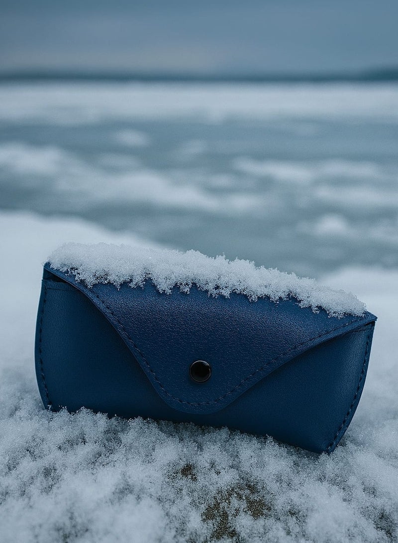 1 Piece Blue PU Leather Glasses Case – Unisex Eyewear Holder with on Closure, Soft  Durable Storage Pouch for Sunglasses or Reading Glasses - Image 4