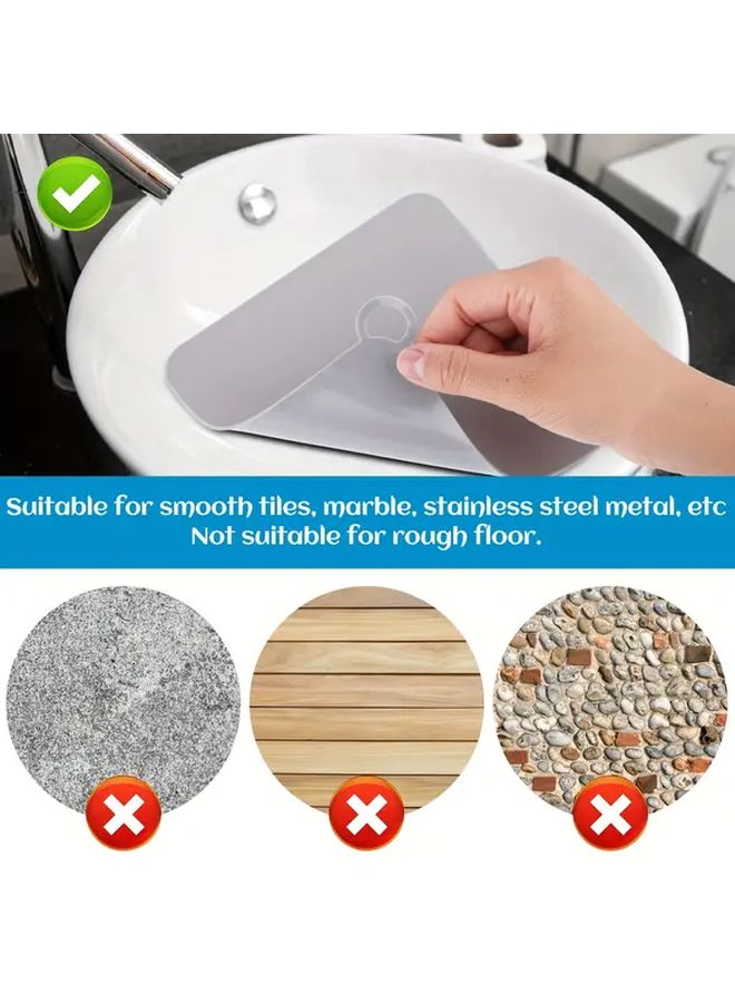 4pcs Tub Overflow Drain Covers Square Shower Drain Plugs with Center Hole White Grey Leakproof Easy Clean Fit for Bathroom Sinks Bathtubs Laundry Standard Drains - Image 5