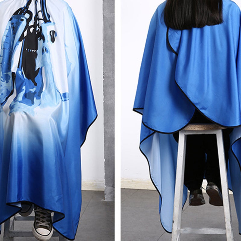 Haircut Hairdressing Cape Cloth Apron Retro Stripped Hair-cutting Apron Hair Styling Cape Salon Equipment (Blue) - Image 2