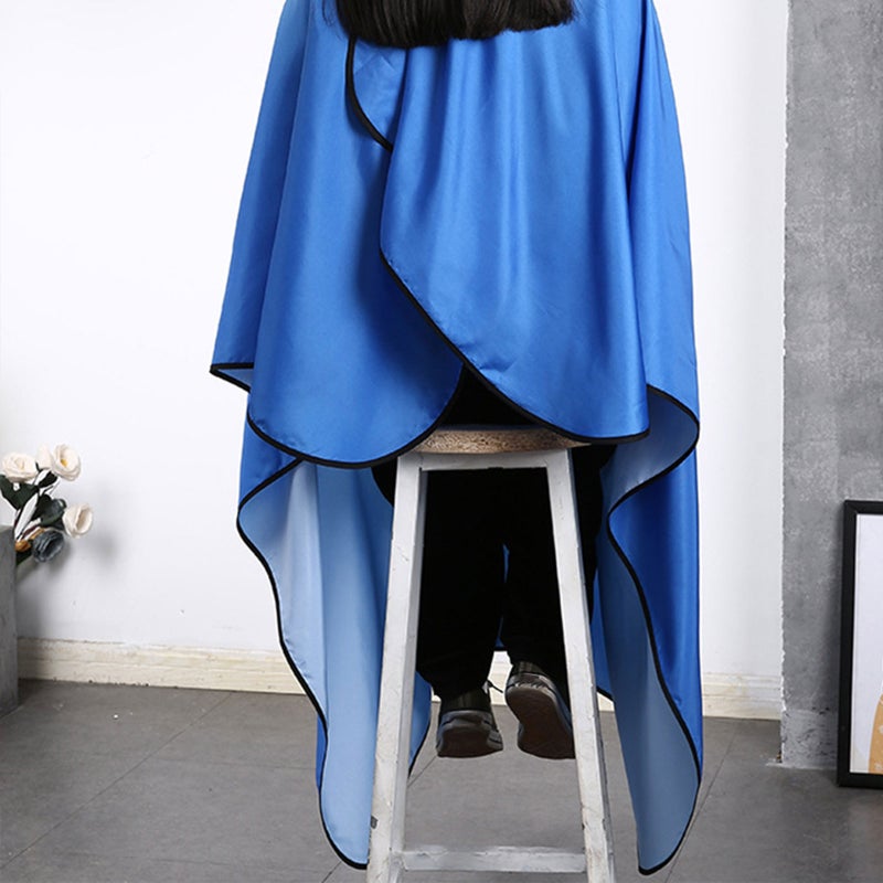 Haircut Hairdressing Cape Cloth Apron Retro Stripped Hair-cutting Apron Hair Styling Cape Salon Equipment (Blue) - Image 3