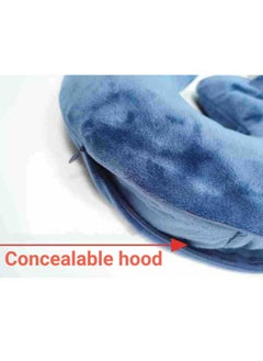 Inflatable Hoodie Travel Neck Pillow Adjustable Comfort, Lightweight for Airplane Flight, Soft Luxury Texture Velvet Hood Keeps Warm, Manual Press Pump Inflation and Auto-Deflation, Machine Washable (Navy Blue) - pzsku/Z06C2C92D816E244A0E01Z/45/_/1714764334/429e831e-4a50-4966-8302-8dc8aa919b37