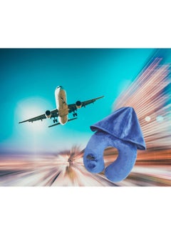 Inflatable Hoodie Travel Neck Pillow Adjustable Comfort, Lightweight for Airplane Flight, Soft Luxury Texture Velvet Hood Keeps Warm, Manual Press Pump Inflation and Auto-Deflation, Machine Washable (Navy Blue) - pzsku/Z06C2C92D816E244A0E01Z/45/_/1739809122/25851367-df39-451e-855e-c95245f0adae