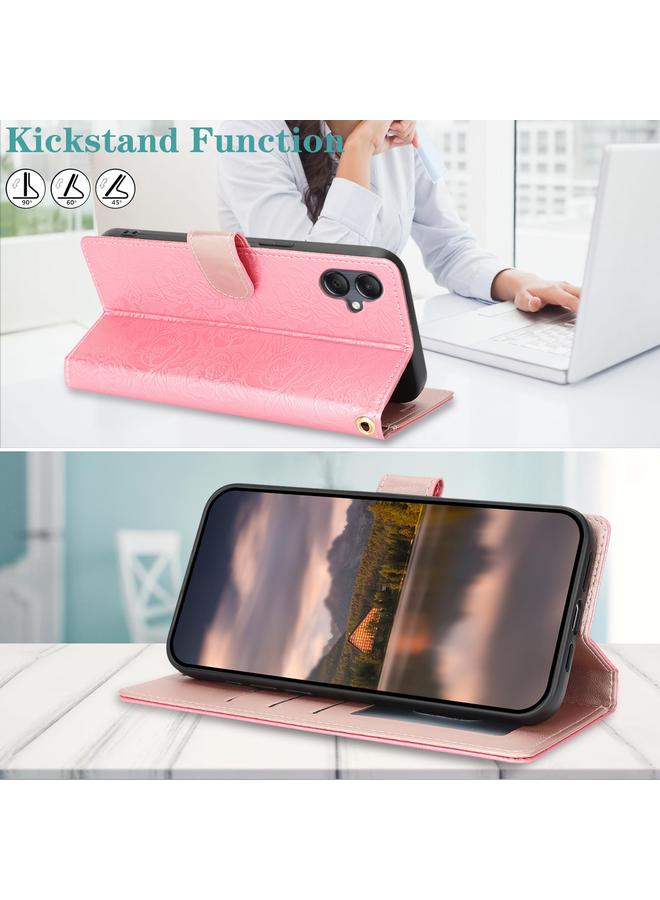 اس-توب جراب هاتف جلدي مطبوع عليه زهور الفاوانيا لهاتف Samsung Galaxy A05 - Image 5