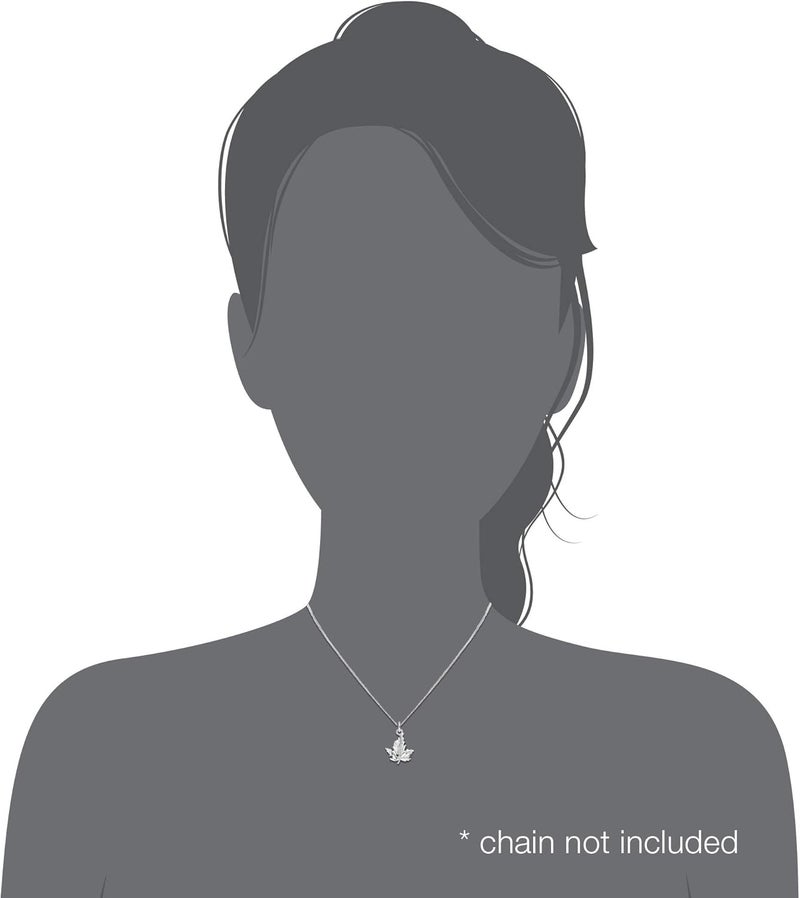W | S WITHLOVE SILVER WithLoveSilver 925 Sterling Silver Tiny Diamond Cut Maple Leaf Canada Pendant - Image 1