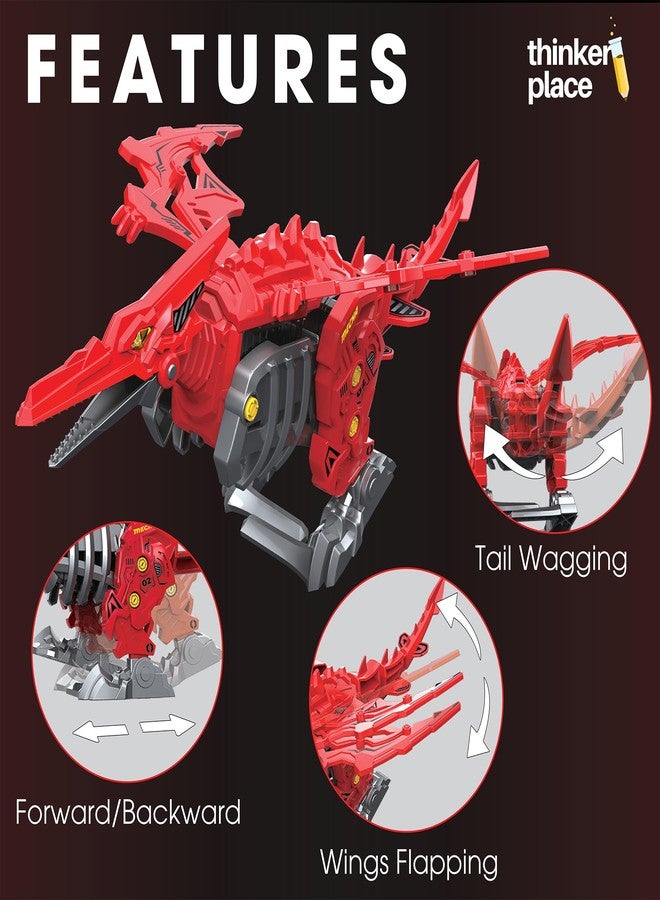 ThinkerPlace مجموعة بناء نموذج ديناصور بتيروصور يعمل بالتحكم عن بعد من ThinkerPlace | ديناصور يعمل بالتحكم عن بعد | تعلم العلوم والتكنولوجيا والهندسة والرياضيات: تعرف على التكنولوجيا اللاسلكية | لعبة تعليمية للأطفال من عمر 6 سنوات فما فوق - Image 2