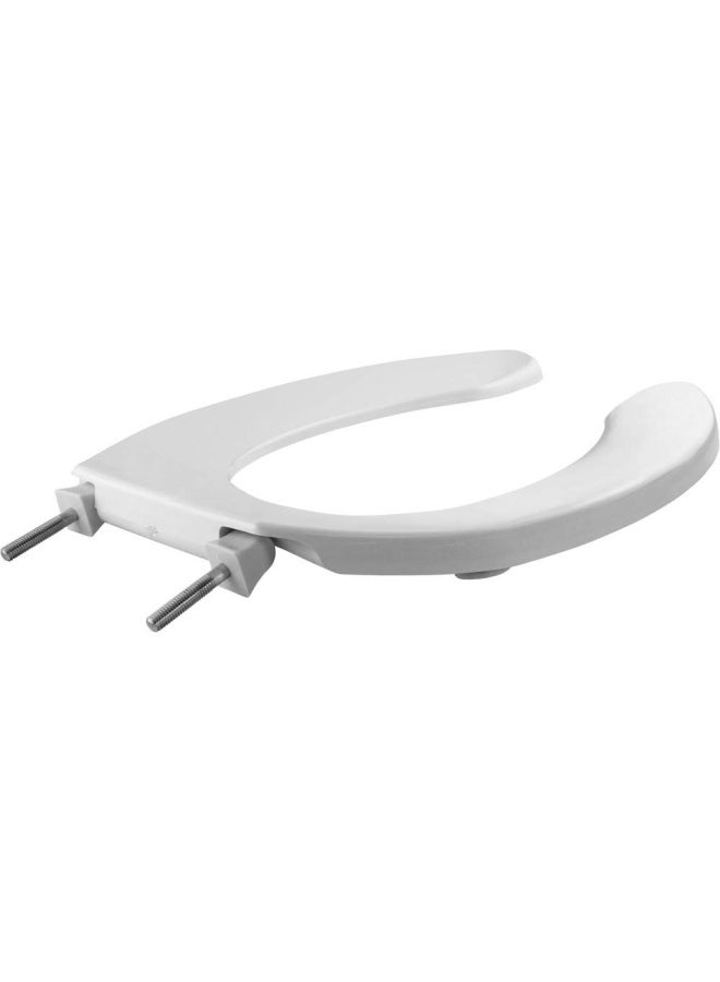 Bemis 1055 000 Commercial Heavy Duty Open Front Toilet Seat Without Cover Elongated Plastic White - Image 1