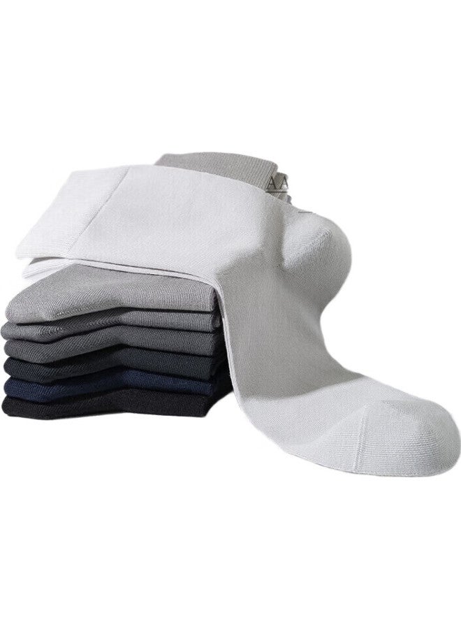 B&C.ROOM Men'S Mid-Calf Socks, Sweat-Absorbing And Breathable, Spring And Summer Style, Business Socks, 5A Antibacterial And Odor-Resistant Long Socks, 7 Pairs Gift Box - Image 1