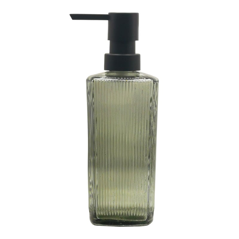 YYTSGG Green Glass Soap Dispenser With Black Pump  12Oz Refillable Liquid Hand Dispenser  Lotion Dish Soap Dispenser For Modern Home Decor  Bathroom  Kitchen Countertop  Hotel - Image 1