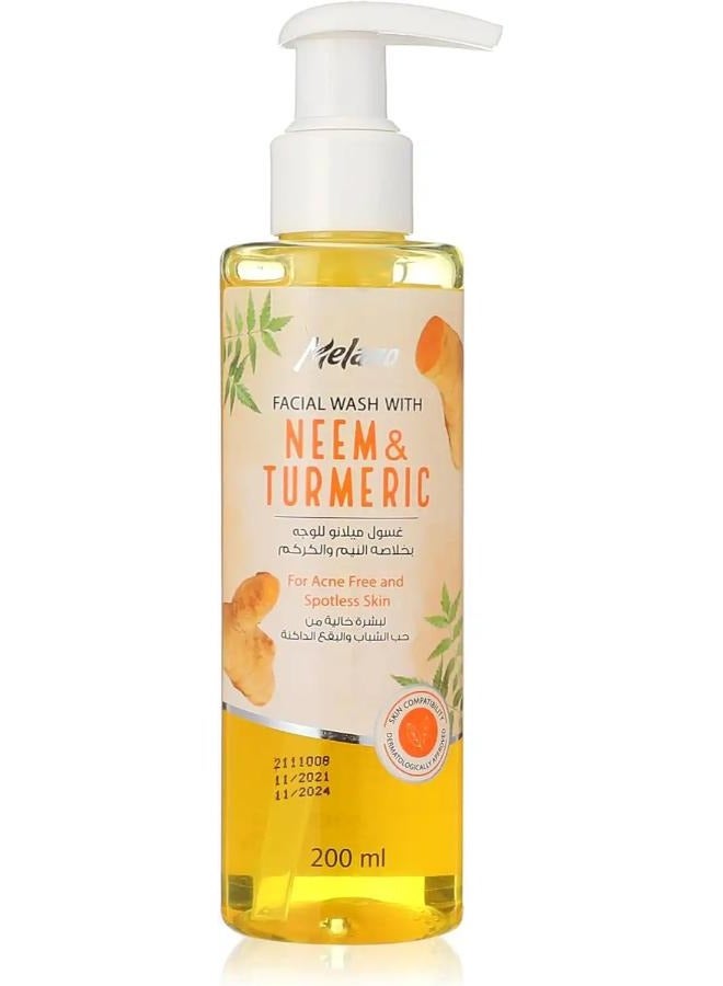 Melano Pharma Facial Wash With Neem & Turmeric 200 ML