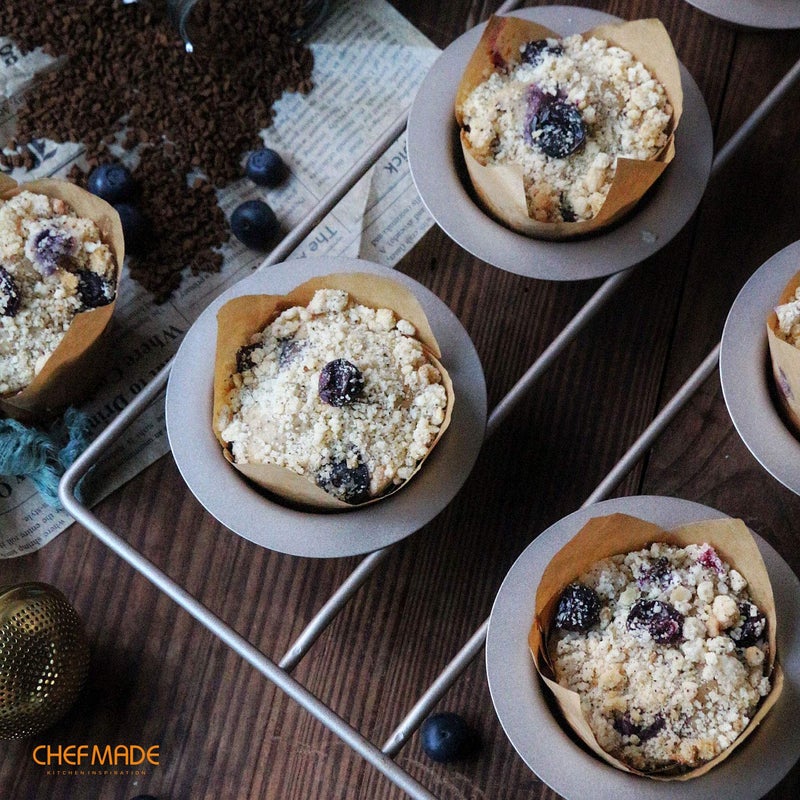 CHEFMADE Popover Cake Pan, 6-Cavity Non-Stick Yorkshire Muffin Cupcake Pan Bakeware for Oven Baking (Champagne Gold) - Image 4