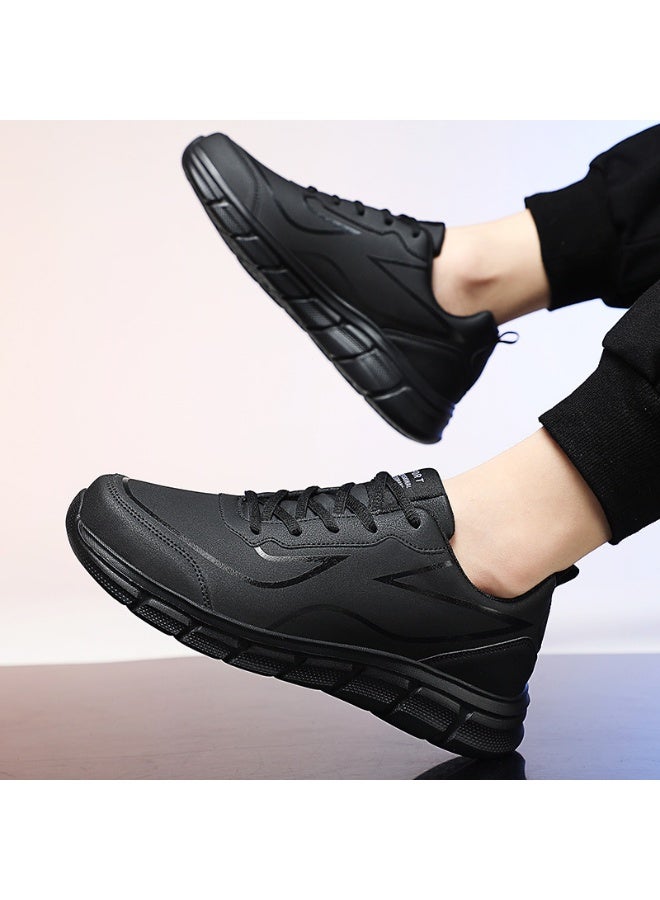 NIBEMINENT Running Shoes Leather Waterproof Sneakers Men Wear-resistant Walking Sport Shoes  - Image 2