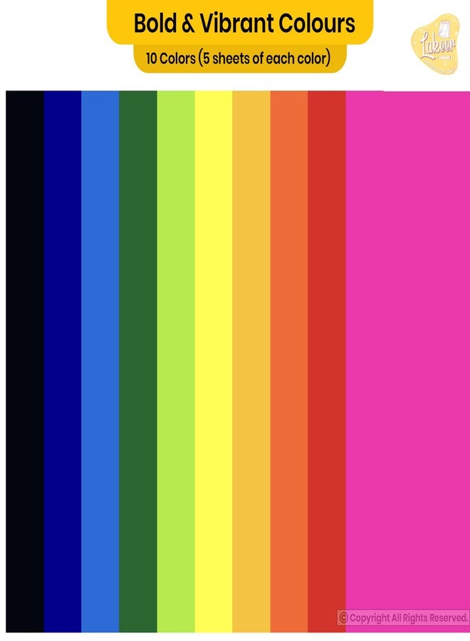 Lakeer A3 Color Paper Pack - 50 Sheets, 10 Vibrant Colors | 120 GSM | Ideal for Art, Craft, Printing, etc - Image 4