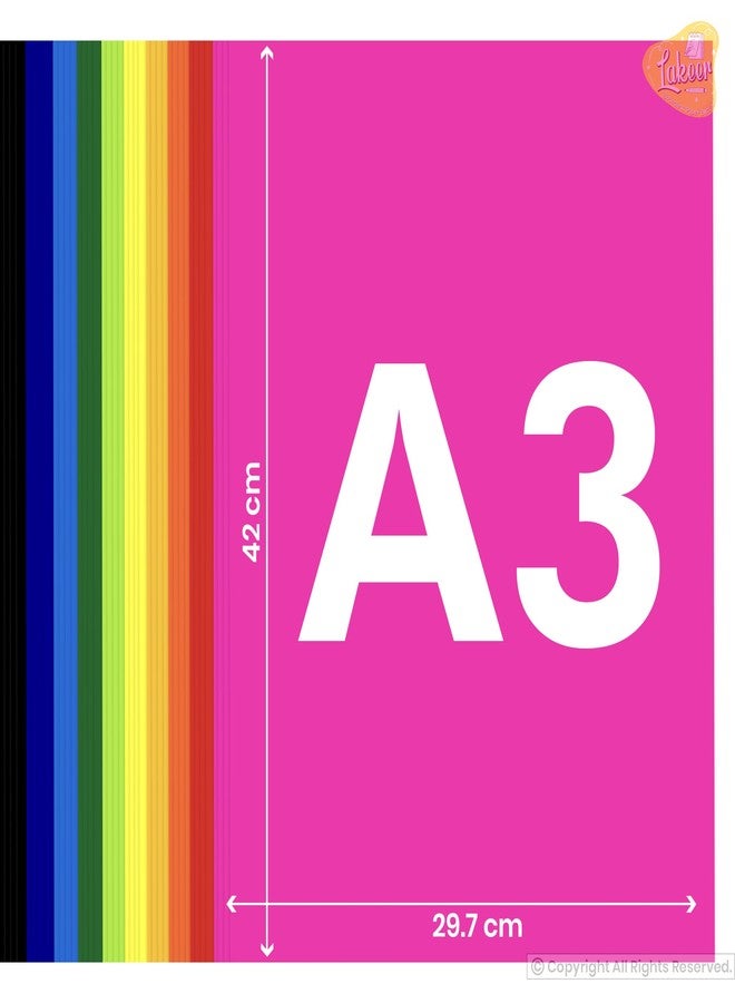 Lakeer A3 Color Paper Pack - 50 Sheets, 10 Vibrant Colors | 120 GSM | Ideal for Art, Craft, Printing, etc - Image 5