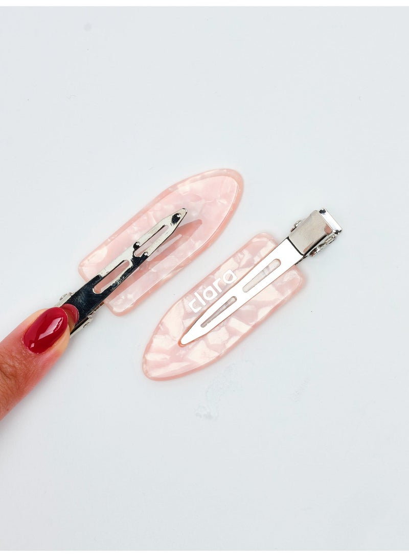 كلارا Clara Hair Clips Set (Pink) – Strong Hold Styling Clips for All Hair Types – Non-Slip Durable Design - Image 2