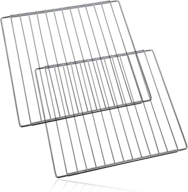 SPARES2GO Universal Refrigerator Adjustable Shelf Freezer Fridge Chrome Plated (Pack of 2) - Image 1