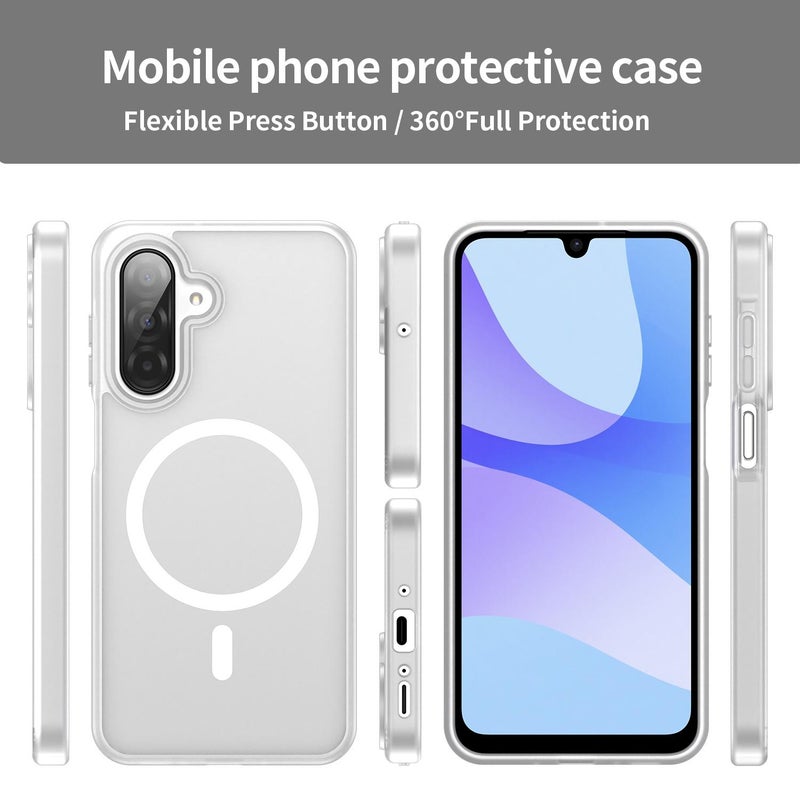 erorex For Samsung Galaxy A26 5G Fanying Series PC Hybrid TPU Translucent Frosted MagSafe Phone Case(Matte White) - Image 2