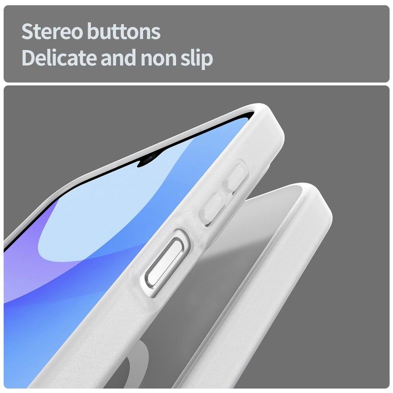 erorex For Samsung Galaxy A26 5G Fanying Series PC Hybrid TPU Translucent Frosted MagSafe Phone Case(Matte White) - Image 5