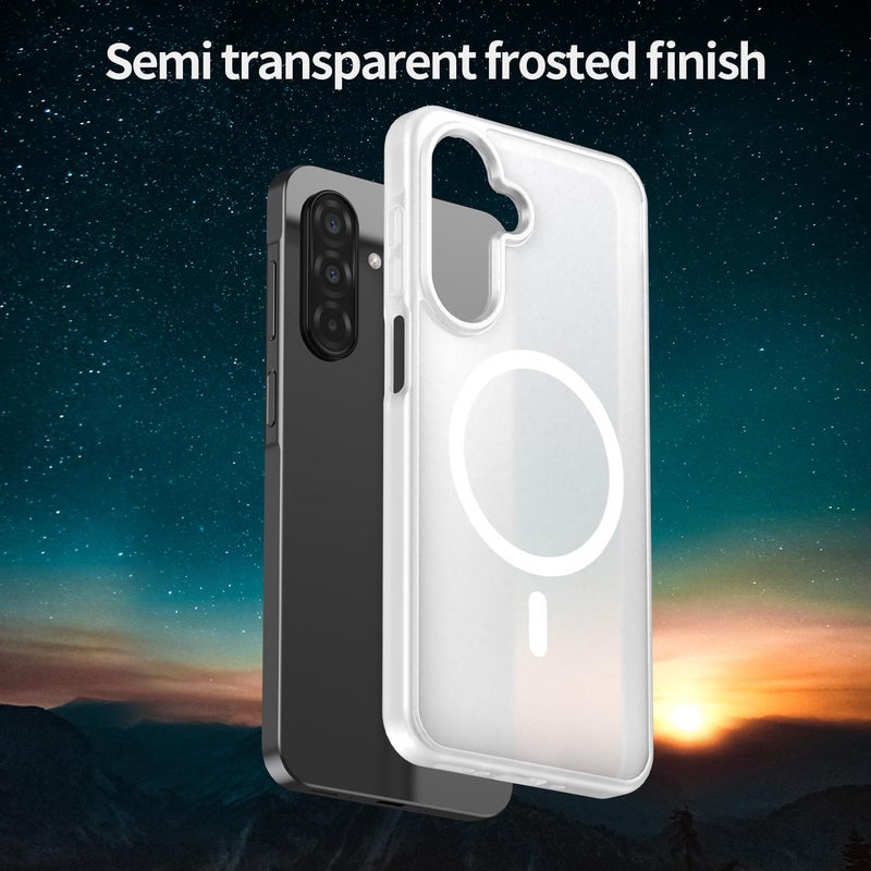 erorex For Samsung Galaxy A26 5G Fanying Series PC Hybrid TPU Translucent Frosted MagSafe Phone Case(Matte White) - Image 4
