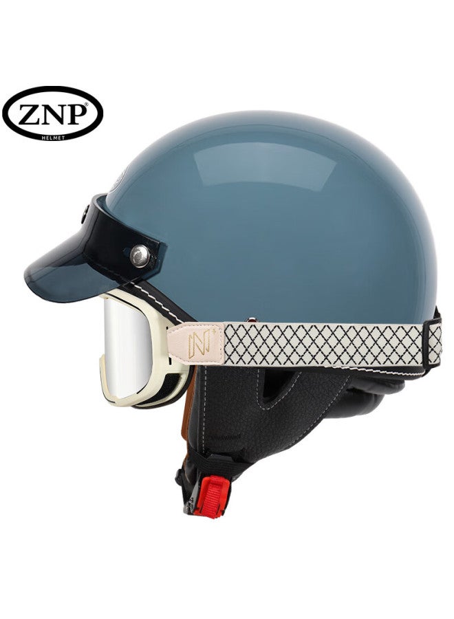 Znp 683 Mussel Blue L Size 3c Summer Retro Harley Motorcycle Four-season Electric Vehicle Helmet