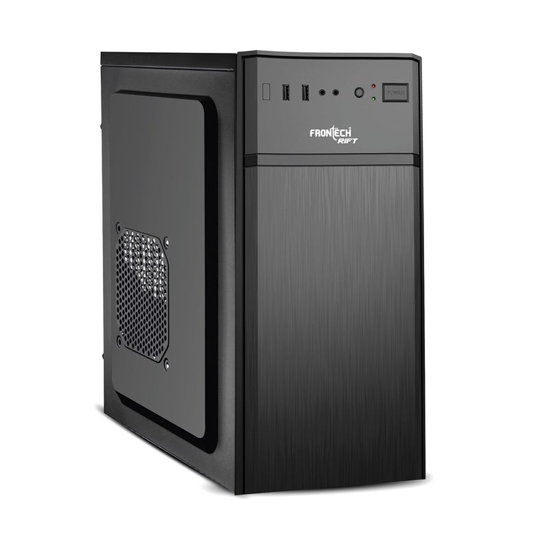 FRONTECH RIFT Silver Series Cabinet/Computer Case with HD Audio | ATX/Mini ATX Compatible | 2 Front USB - 2.0| Front Audio | Ideal for Home/Office (FT-4372, Black) - Image 1