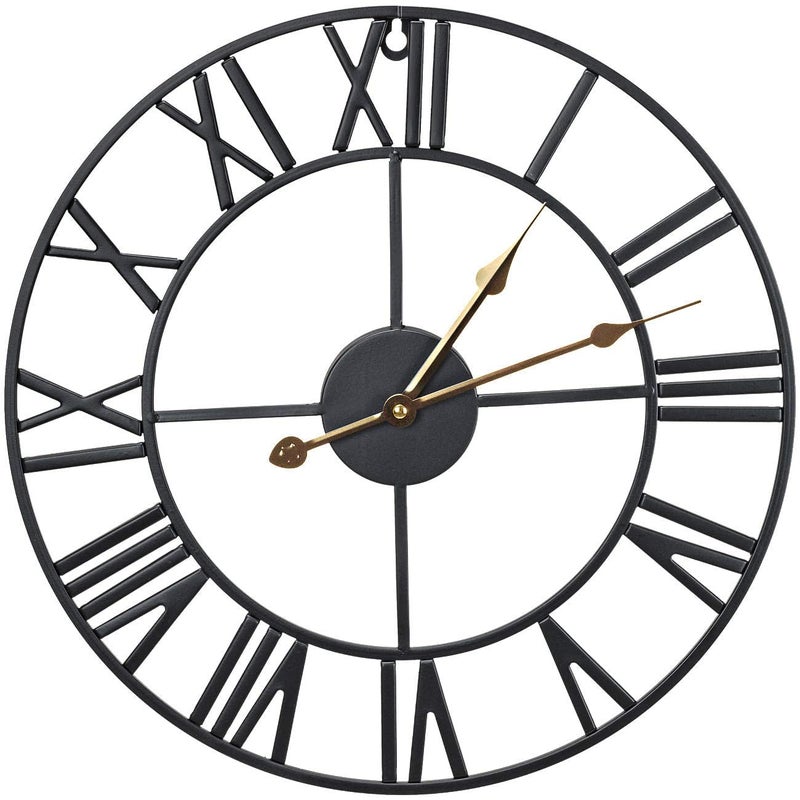 Sorbus Large Wall Clock for Living Room Decor 16 inch Big Wall Clock Decorative Battery Operated Roman Numeral Analog Large Clock for Bedroom Room Home Kitchen Office Wall Decor Black - Image 2