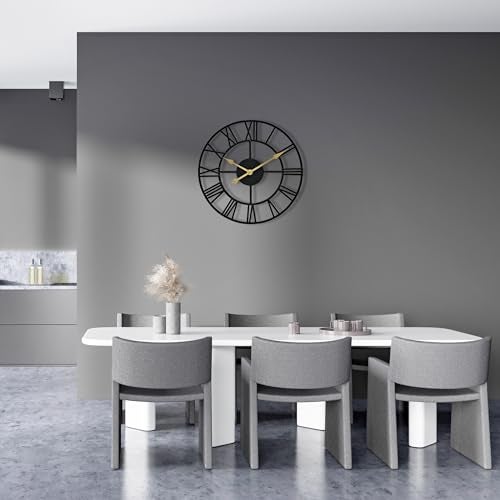 Sorbus Large Wall Clock for Living Room Decor 16 inch Big Wall Clock Decorative Battery Operated Roman Numeral Analog Large Clock for Bedroom Room Home Kitchen Office Wall Decor Black - Image 3