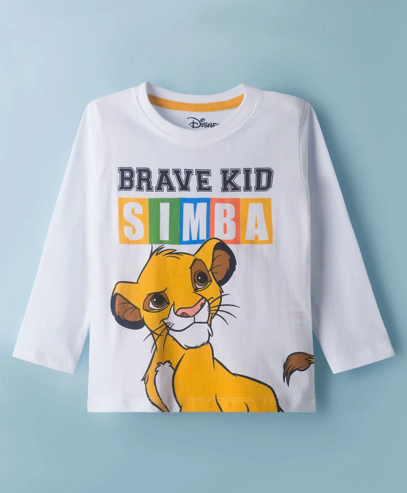 Babyhug Disney Babyhug Disney Single Jersey Knit Full Sleeves Top & Lounge Pant Set with Lion King Graphic - Navy Blue & White