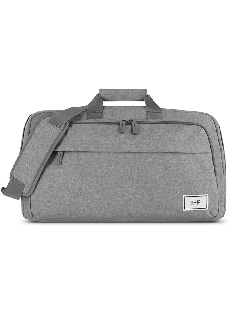 Solo Solo New York Duffel Bag for Travel  Weekender Bag for Women  Men Carry On Luggage Lightweight Front Zippered Pocket Adjustable Shoulder Strap  ReMove Gray  - Image 5