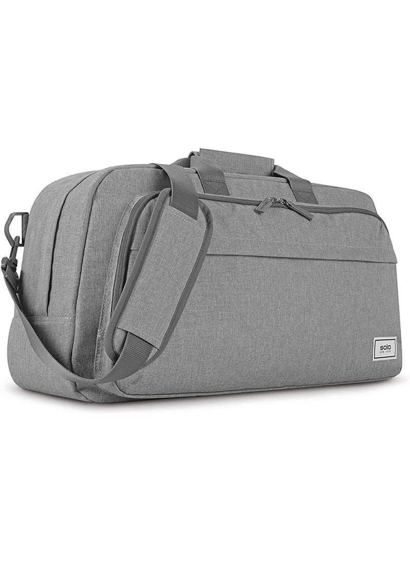 Solo Solo New York Duffel Bag for Travel  Weekender Bag for Women  Men Carry On Luggage Lightweight Front Zippered Pocket Adjustable Shoulder Strap  ReMove Gray  - Image 1