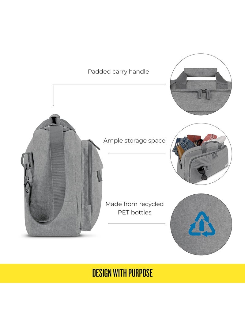 Solo Solo New York Duffel Bag for Travel  Weekender Bag for Women  Men Carry On Luggage Lightweight Front Zippered Pocket Adjustable Shoulder Strap  ReMove Gray  - Image 3