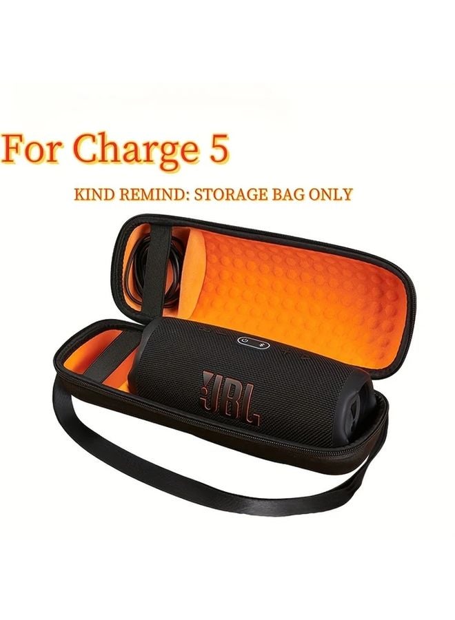 Black Hard EVA Carrying Case with Strap for JBL Charge 4 5 Speaker and Charger - Image 1