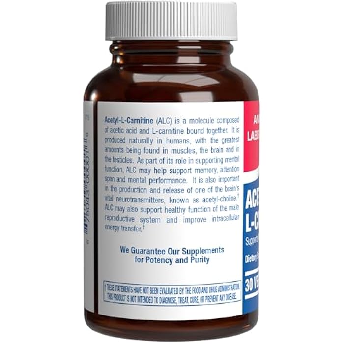 Anabolic Laboratories ALCAR Acetyl L-Carnitine 500mg - High Potency L Carnitine Supplement for Nerve Brain Memory Energy and Focus Support - Vegetarian Non-GMO & Made in The USA in cGMP Facilities - 30 Servings - Image 2