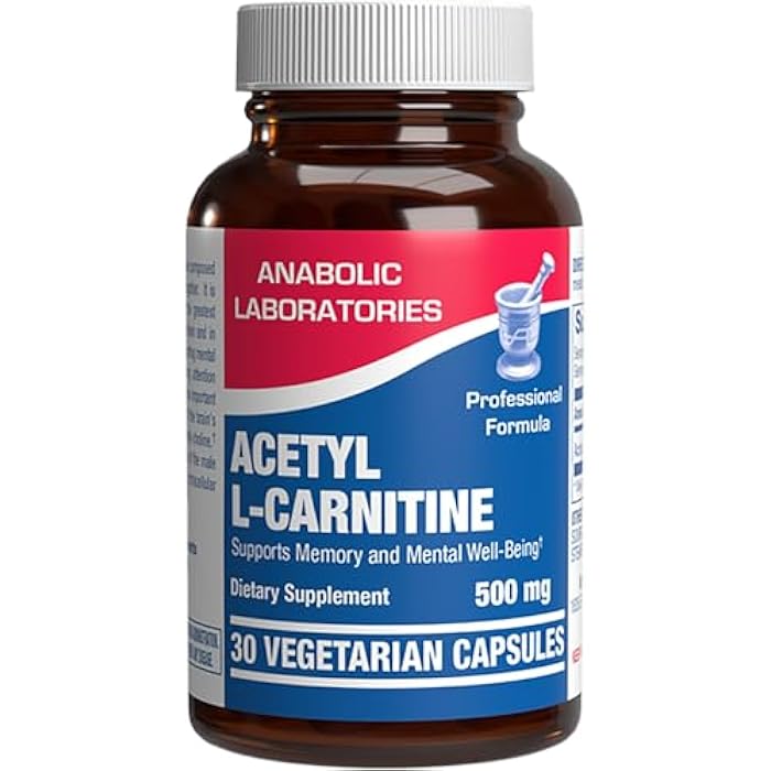 Anabolic Laboratories ALCAR Acetyl L-Carnitine 500mg - High Potency L Carnitine Supplement for Nerve Brain Memory Energy and Focus Support - Vegetarian Non-GMO & Made in The USA in cGMP Facilities - 30 Servings - Image 1