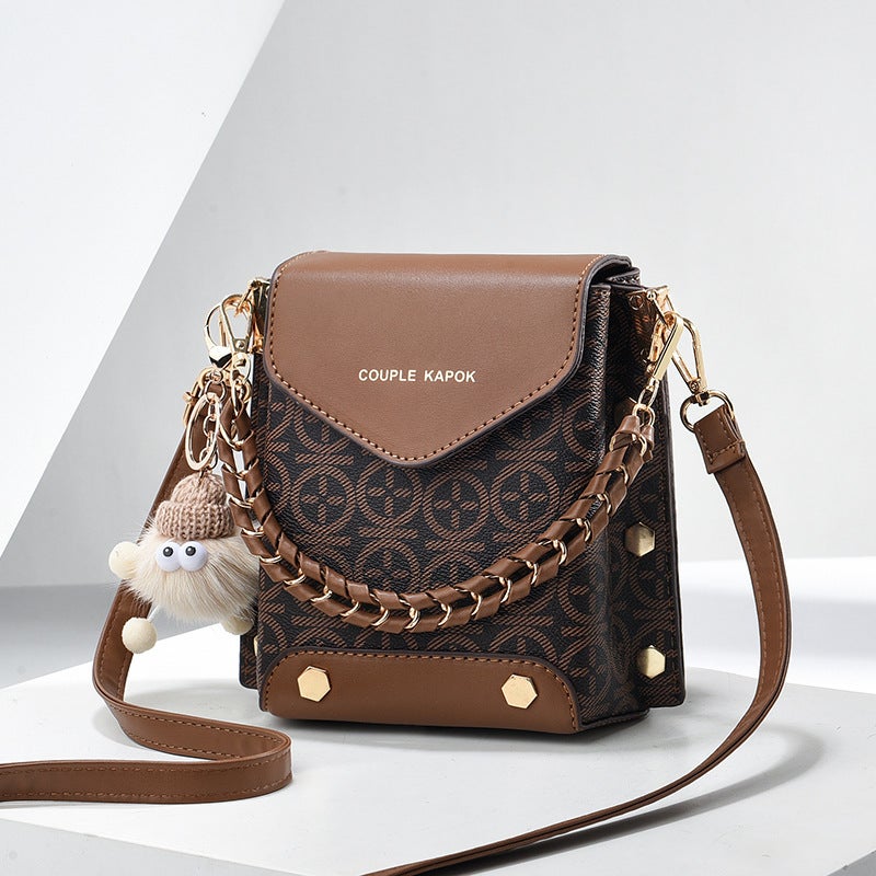 Fashionable Exquisite Texture Mobile Phone Bag Women'S Broadband Messenger Bag 2023 New Western Style Cute Portable Small Square Bag - Image 2