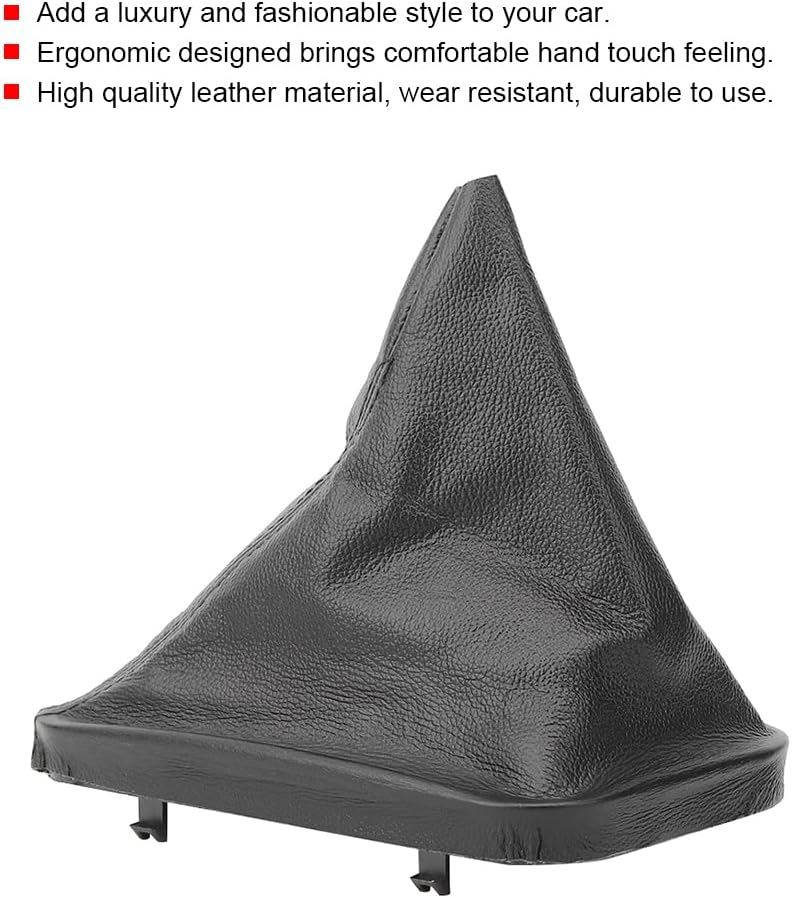 Leather Gearshift Collar Shift Stick Boot Cover, Black for 3 Series E46 1998-2005 - Durable Leather Material, Easy Installation, Interior Upgrade - Image 5