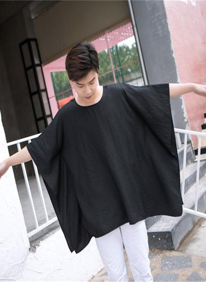 Summer men's simple ultra-loose short-sleeved T-shirt-black  - Image 2