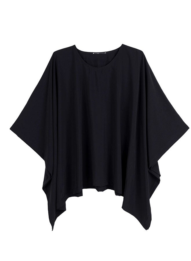 Summer men's simple ultra-loose short-sleeved T-shirt-black  - Image 1