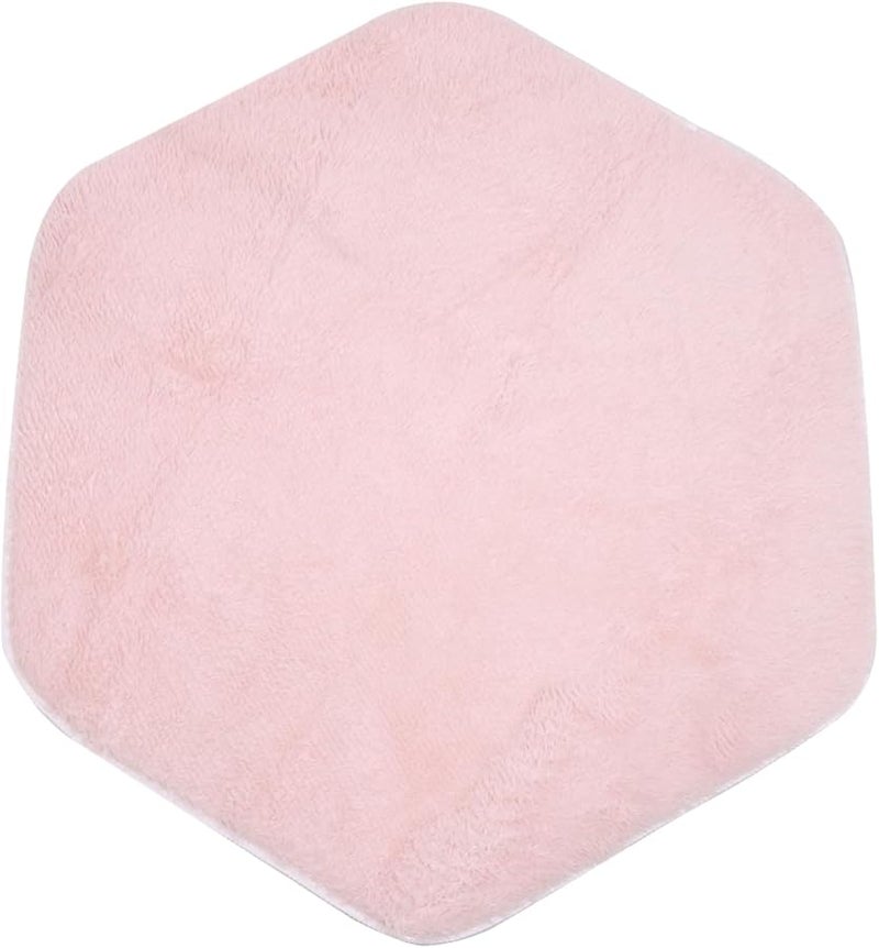 خيمة سداسية الشكل بسجادة وردية ناعمة للعب، مناسبة لغرف الأطفال والحيوانات الأليفة - Image 2