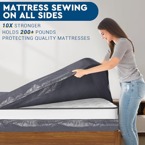 StorageRight Mattress Bags for Moving, Queen Size - Extra Thick Mattress Cover for Moving with Handles and Zipper, Heavy Duty Queen Mattress Bags for Storage, Reusable Mattress Storage Bag, Moving Bag - Image 3