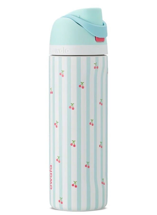 A stainless steel insulated water bottle with a straw. This 32 Oz insulated water bottle can keep the water warm for 24 hours without cooling down and is leak-proof - Image 1