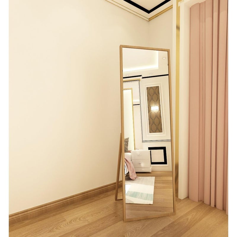 Elegant Full Length Mirror - Metal Frame and Glass Top - Folding Stand - 50x170cm
