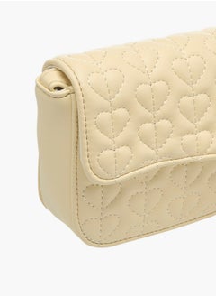 Flora Bella By Shoexpress Girls Heart Embroidered Crossbody Bag with Strap Handle and Flap Closure  - Image 4