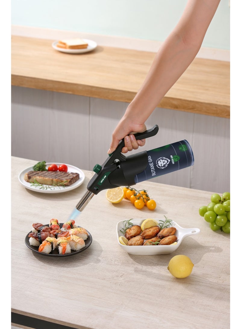 جرين ليون ولاعة مقاومة للرياح، شعلة لهب مقاومة للرياح، ولاعة شعلة نفاثة محمولة مع مقبض لضبط اللهب / تتحمل درجات الحرارة العالية / مقبض مريح / شعلة متعددة الأغراض / إشعال بلمسة واحدة / أنبوب فولاذي سميك / تركيب سريع وسهل - أسود - Image 3