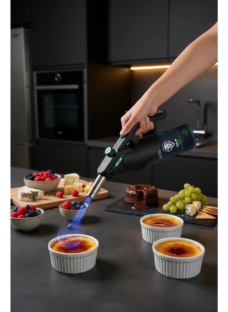 جرين ليون ولاعة مقاومة للرياح، شعلة لهب مقاومة للرياح، ولاعة شعلة نفاثة محمولة مع مقبض لضبط اللهب / تتحمل درجات الحرارة العالية / مقبض مريح / شعلة متعددة الأغراض / إشعال بلمسة واحدة / أنبوب فولاذي سميك / تركيب سريع وسهل - أسود - Image 4