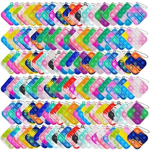 Clanam 120 Pcs Mini Pop Bubble Fidget Toys for Party Favors Small Silicone Pop Keychain Bulk for ClassroomC PrizesGoodie Bag Stuffers Christmas Valentine Gifts for Kid Student - Image 1